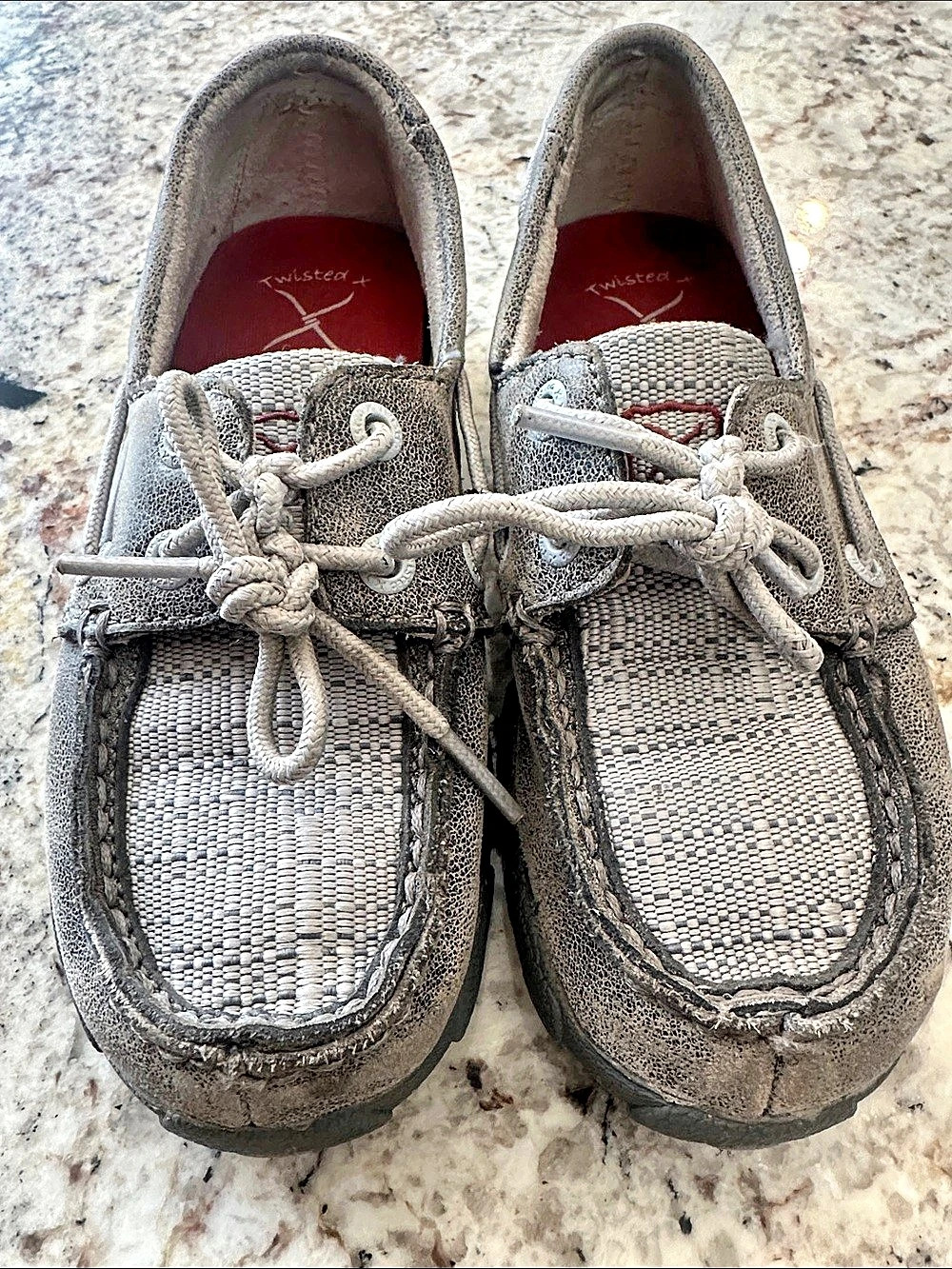 Twisted X Boots Boat Shoes Gray & White US 12M